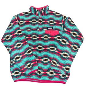Patagonia Synchilla Snap-T Fleece Pullover Wild Desert Teal Print Women's Small